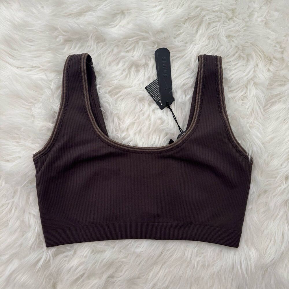 Nike Skims Ribbed Seamless Scoop Bra Phoenix Truffle Size Small